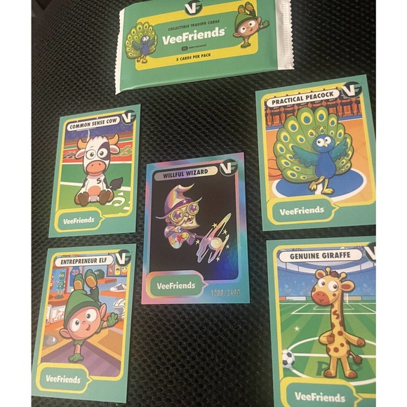 VeeFriends Willful Wizard Rare Holo /2499 NSCC 2023 Gary Vee 5 Pack Cards 555 - Picture 5 of 5